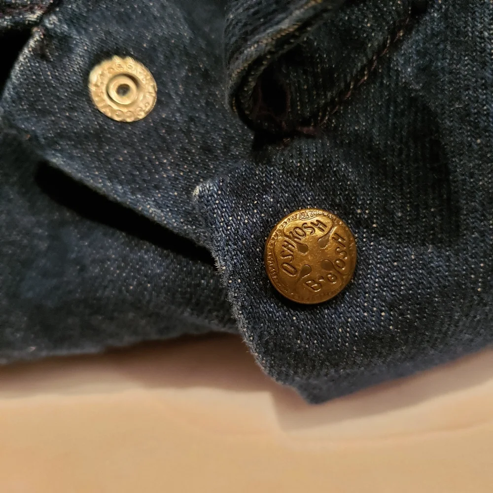 New Genuine Kids OshKosh'Bgosh Navy Denim Jean Jacket NWOT Toddler Girl USA